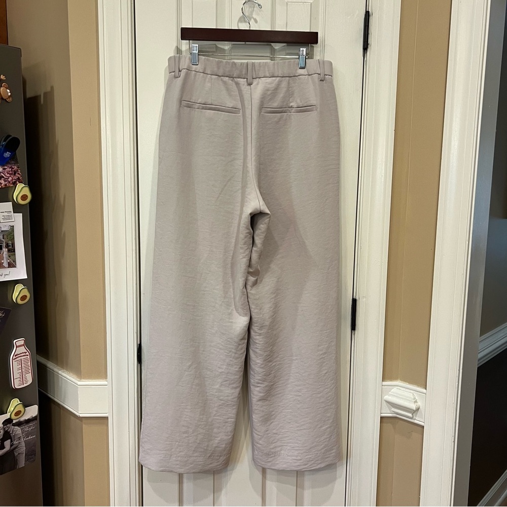 Abercrombie and Fitch Sloane Tailored Wide Leg Trousers Pants Beige Tan 32 14 L - Picture 6 of 8